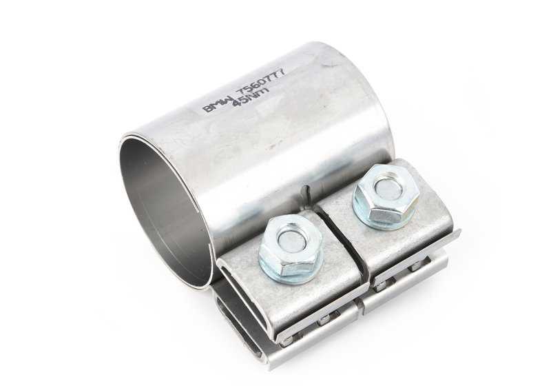 Conector de escape (abrazadera tubo) Ø50 mm OEM 18307560777 para BMW F45, F46, F48, E30, E36, E46, E28, E39, E60, E61, E24, E38, E65, E66, U06, U11, E83, F25, E53, Z3, E85, E86 y MINI F55, F56, F57, F54, F60, R50, R52, R60, R61. Original BMW y MINI.