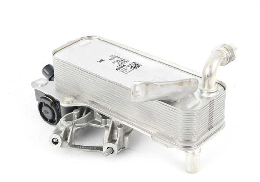 OEM transmission oil cooler 17218514515 for BMW F20, F21, F22, F23, G42, F30, F31, F34, F35, G20, G21, G28, F32, F33, F36, G22, G23, G26, F10, F11, G30 , G31, G32, G11, G12, F25, G01, F26, G02, F15, G05. Original BMW.