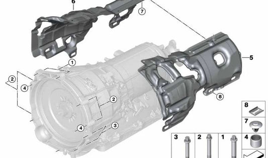 Right acoustic cover OEM 2400862440 for BMW G20, G21, G30, G31, G11, G12, G01, G05. Insulation piece for transmission. Original BMW.