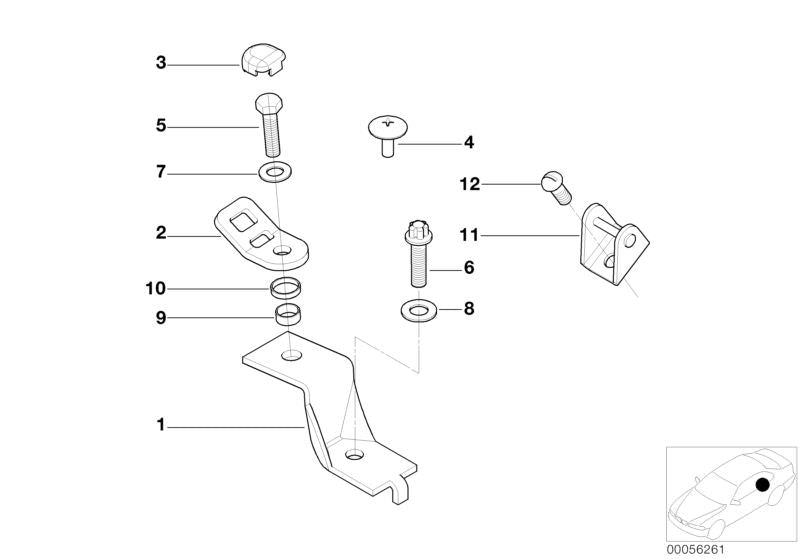 Soporte Isofix exterior OEM 72147006160 para BMW E46 {316i, 318d y versiones compatibles}. Pieza original BMW. Ideal para instalar anclaje Isofix en los asientos traseros.
