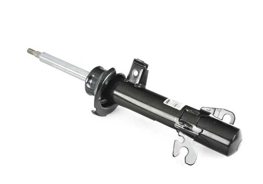 Left front shockpower OEM 31316789553 for Mini R57 Cooper, Cooper S, JCW {Compatible models: SMS31, SMS32, SMS41, SMS42, SZP31, SZP32, SZP41, SZP42, MR91, MR92}. Original Mini.