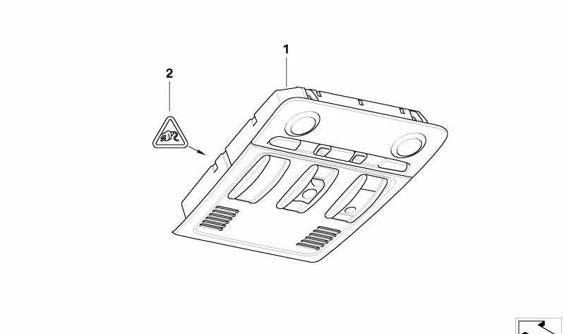 Unidad de control techo OEM 61319225529 para BMW E81, E82, E87, E87N. Color Alaska Grau. Original BMW.