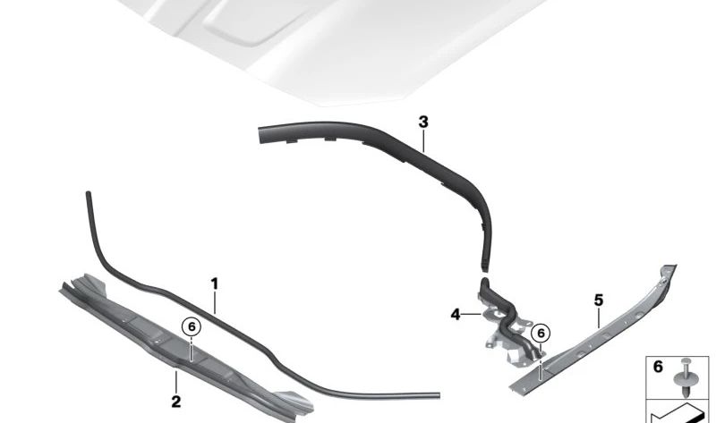 Linke Wandtafel OEM 51767486825 für BMW G80, G81, G22, G23, G26, G82, G83. Original BMW.