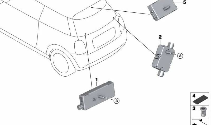Sperrkreis per BMW 5 F07 Series, F11 e Mini F54, F55, F56, F60, R60, R61 (OEM 65209185474). BMW originale