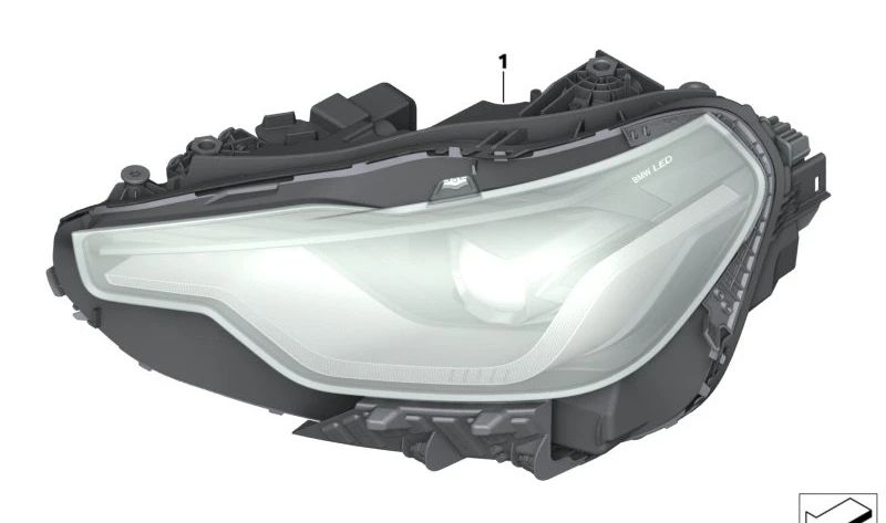 Faro delantero derecho LED AHL High OEM 63115A03E42 para BMW Serie 2 G42. Compatible solo con modelos con volante a la derecha (RHD). Recambio original BMW.