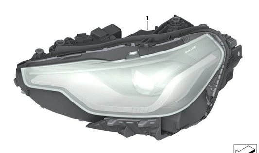 Faro delantero derecho LED AHL High OEM 63115A03E38 para BMW Serie 2 G42. Compatible solo con vehículos con volante a la izquierda (LHD). Original BMW.