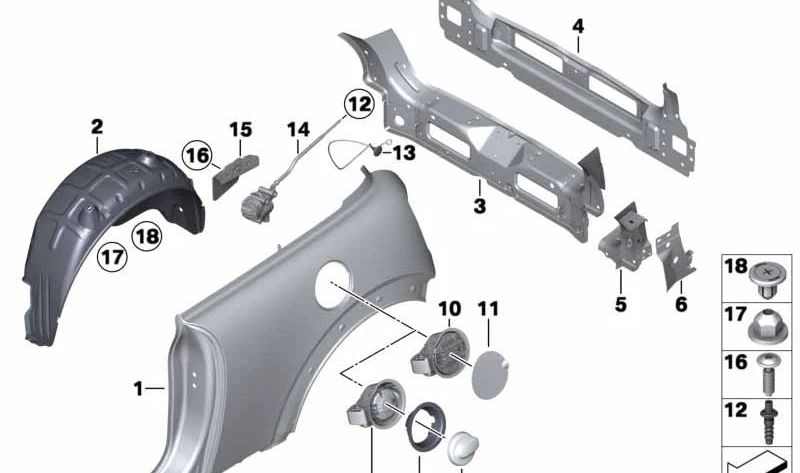 Soporte de mecanismo de maniobra OEM 41352752429 para MINI R56, R56 LCI. Original MINI.