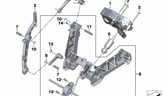 Long Oscillating LEFT CONTAIN OEM 46637686677 FOR BMW R1200RT, R900RT. Original BMW Motorrad.