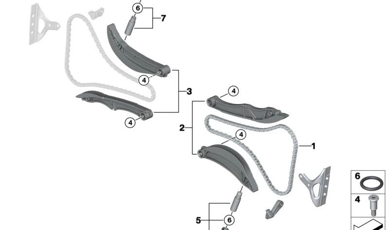 Juego tensor de cadena derecho OEM 11315A9D096 para BMW R1300GS, R1300GS Adv., R1300RT, R1300R, R1300RS. Original BMW Motorrad.