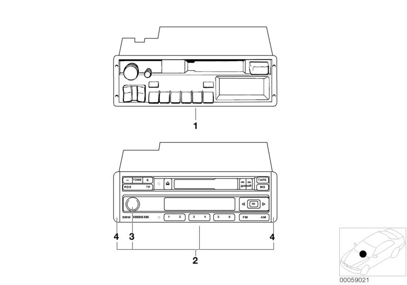 Evelolecedora Cover OEM 65126907823 für BMW E36, Z3. Kompatibel mit BMW Bayern C -Geschäft und umgekehrter RDS. Originaler BMW -Ersatz.