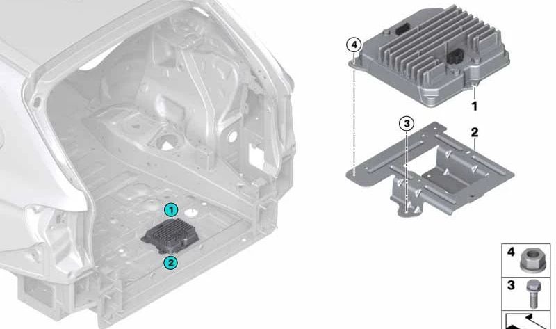 Convertidor de voltaje OEM 61429391481 para BMW X5 F15 {sDrive25d, xDrive25d, xDrive28i, xDrive30d}. Compatible con todos los modelos indicados. Original BMW.