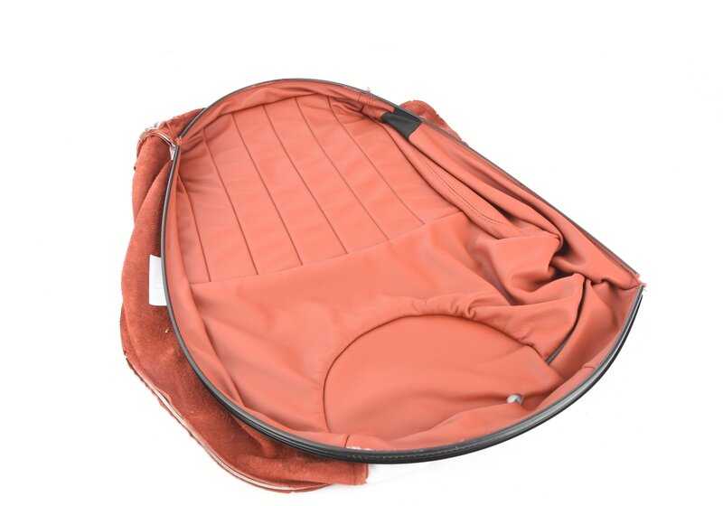 Funda apoyabrazo de cuero izquierda Redwood Red OEM 52207229629 para MINI R56, R56 LCI, Clubman R55, Clubman R55 LCI. Original MINI.