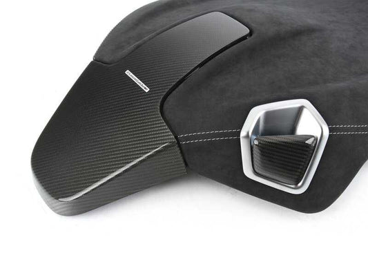 Painel traseiro Maior M Desempenho M em Alcantara e OEM de carbono 52105A40303 Para BMW 2 G42 Series (218i, 220i, 220d, 230i, M240i). Melhoria estética interior. BMW original.