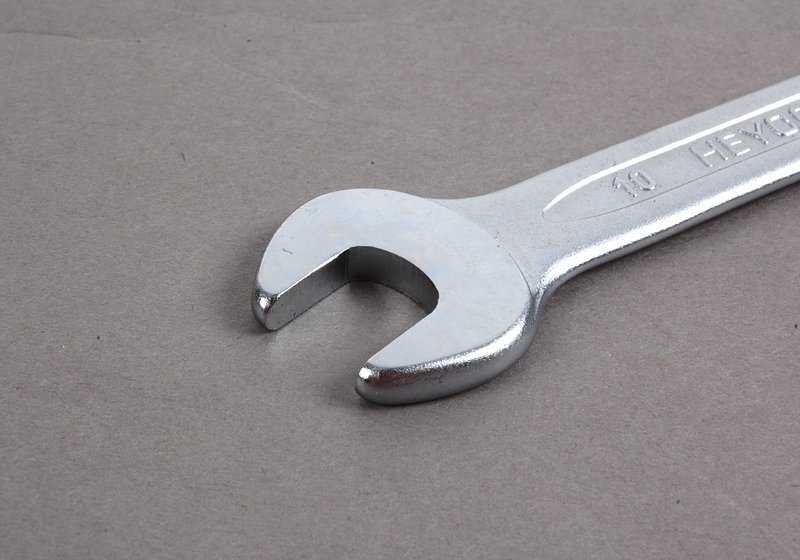 Llave fija doble 8x10 OEM 71111179626 para BMW E34, E32, E38, E31, E52. Herramienta original BMW incluida en el kit de herramientas de serie.