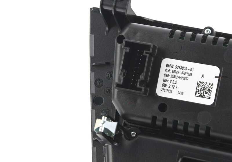 Kit reparación panel control radio y clima OEM 64119388809 para BMW F15, F16, F85, F86. Compatible con modelos X5 y X6. Sustituye botones dañados del climatizador/radio. Original BMW.