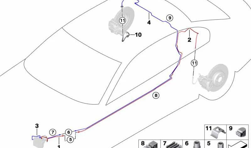 Conector de tubo BMW 7 G12 (OEM 34326894623). BMW original