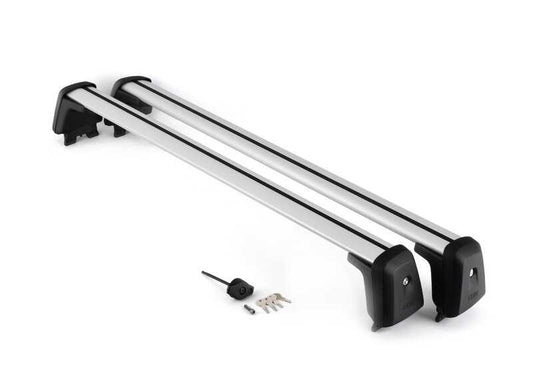 Barras de techo originales BMW OEM 82712457808 para BMW Serie 3 G20 y G80. Sistema portaequipajes multifunción con diseño ajustado, antirrobo y silencioso. Original BMW.