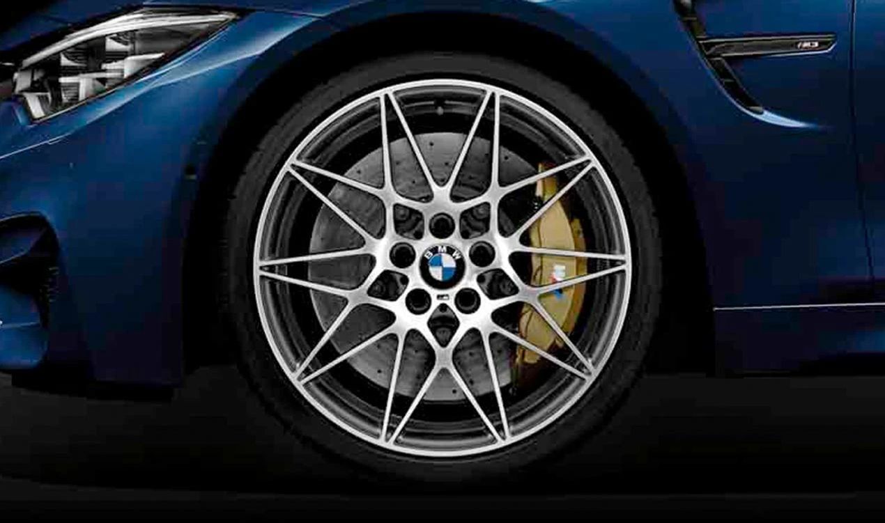 Llanta original BMW 20" M de aleación - diseño estrella 666M OEM 36112287501 para BMW F80, F82, F83. Color bicolor (Ferric Grey brillante). Válido para eje trasero. Original BMW.