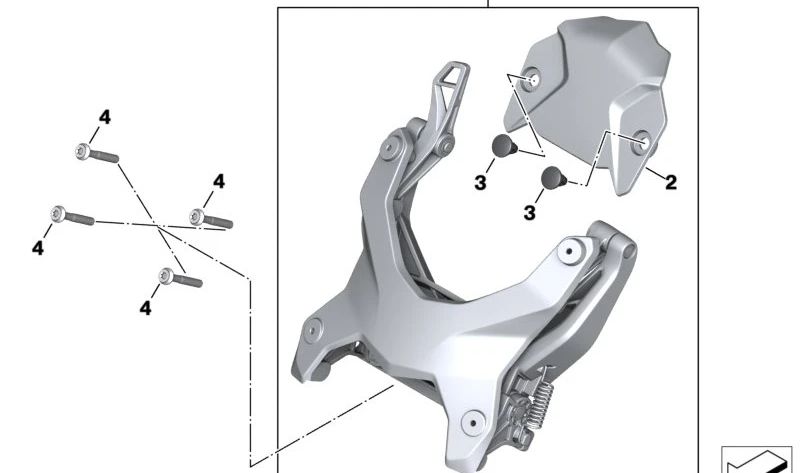Regulación de parabrisas OEM 46638403954 para motos BMW F 900 XR (K84), C 400 GT (K08). Original BMW Motorrad.