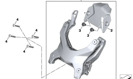 Windshield regulation OEM 46638403954 for bmw f 900 xr (K84), C 400 GT (K08) motorcycles. Original BMW Motorrad.