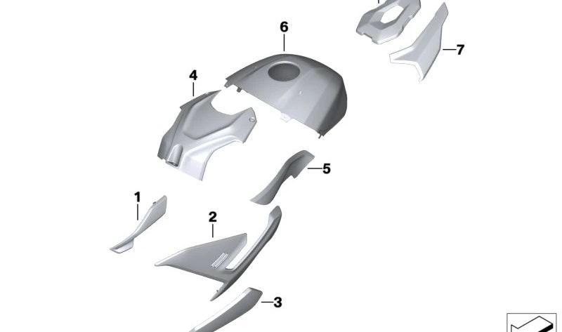 Carcasa lateral derecha OEM 46817914592 para BMW Motorrad R 1200 GS (K50), R 1200 GS Adventure (K51). Original BMW Motorrad.