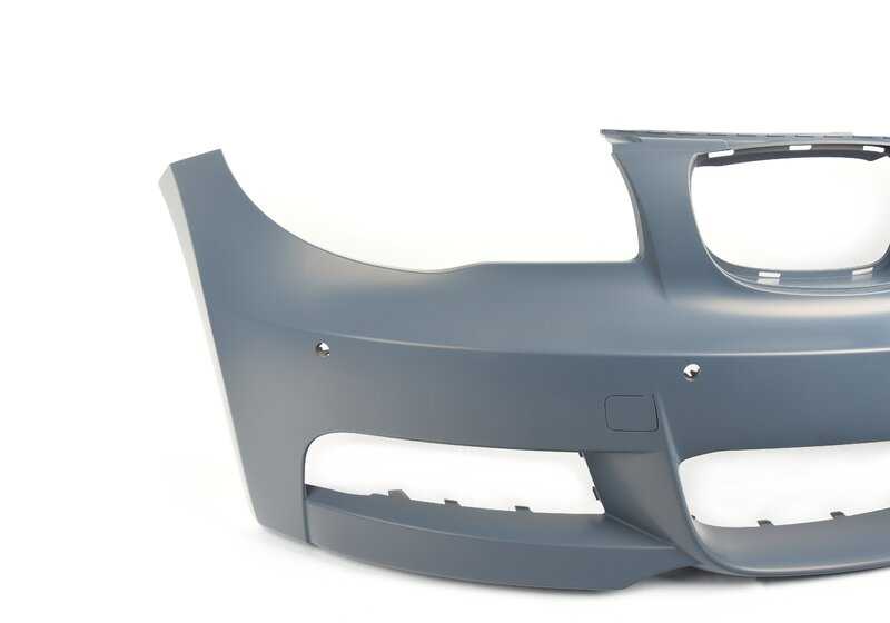 OEM 5118057507 Printing front bumper for BMW E82, E88. Compatible with parking sensors (PDC). Original BMW replacement.