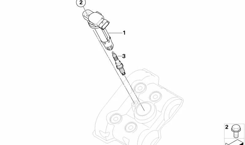 Bujía de encendido OEM 12127710636 para motos BMW G 450 X (K16) 2007-2010. Original BMW Motorrad.
