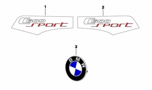 LEFT REGISTRATION OEM 51148523887 FOR MOTORCYCLES BMW C 600 SPORT, C 650 SPORT. Original BMW Motorrad.