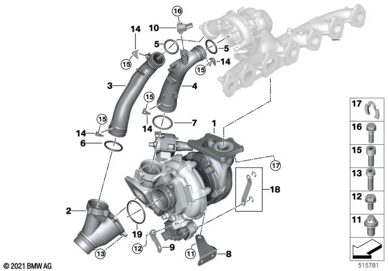 BMW G20 Válvula de referência de compressor, G21, G22, G23, G26, G30N, G31N, G32N, G11N, G12N, G70, G14, G15, G16, G01, G02, G05, G06, G07 (OEM 116558582, BMW original
