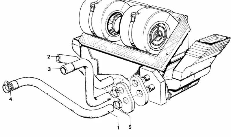 Tubo de refrigeración delantero OEM 64211369934 para BMW E24 628CSi y 633CSi. Compatible con modelos desde 1979 hasta 1987. Original BMW.