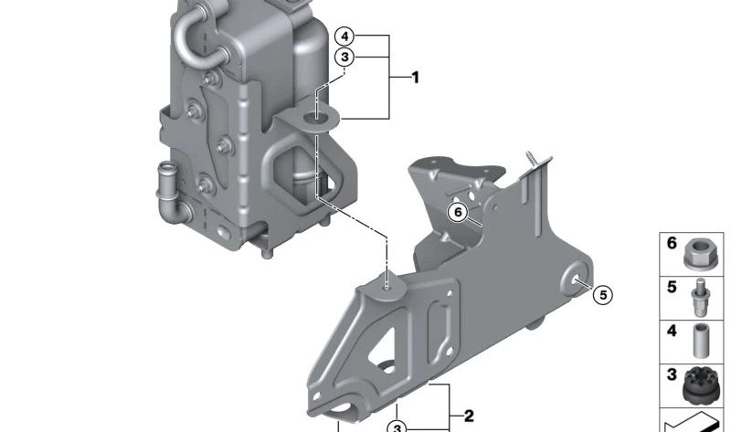 Soporte de condensador OEM 64129459824 para BMW X3 G08 (modelos iX3, iX3 M Sport). Original BMW.