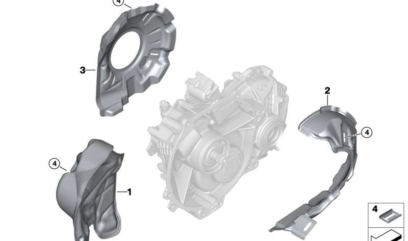 Cubierta de transmisión eléctrica OEM 27207644221 para BMW i3 (I01). Original BMW.