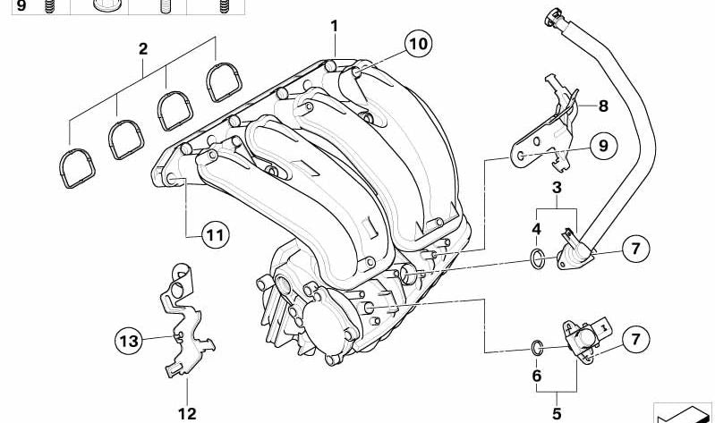 Le tube d'admission à l'air OEM 11617560235 pour BMW (E81, E82, E87, E88, E90, E91, E92, E93, E60, E84, E83). BMW d'origine.