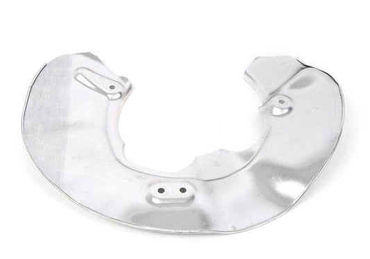 Right front brake protective sheet 34106892748 for BMW F70, F74, F78, X1 U11, X1L U12, X2 U10 and Mini Countryman U25. Original BMW and Mini.