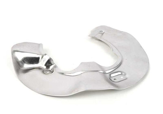 Right front brake protective sheet 34106892748 for BMW F70, F74, F78, X1 U11, X1L U12, X2 U10 and Mini Countryman U25. Original BMW and Mini.