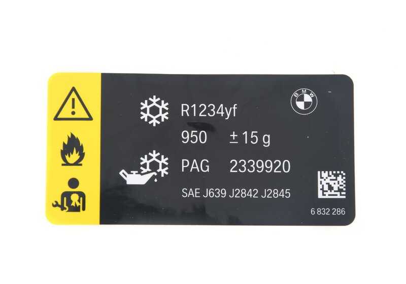 Etiqueta de refrigerante OEM 71236832286 para BMW F15. Original BMW.