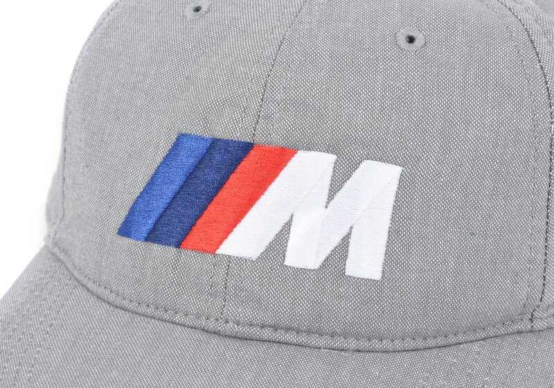 Gorra gris con logo BMW M OEM 80162864021, talla única, 100% algodón orgánico, ajuste de aluminio. Para fans de BMW M. Original BMW.
