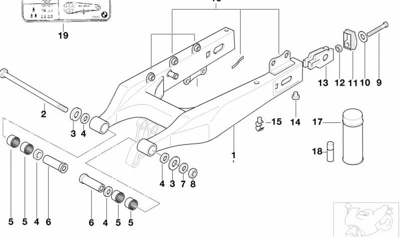 M8 Sechskantmutter OEM 36312345495 für BMW F 650, F 650 ST Motorräder. Original BMW Motorrad.