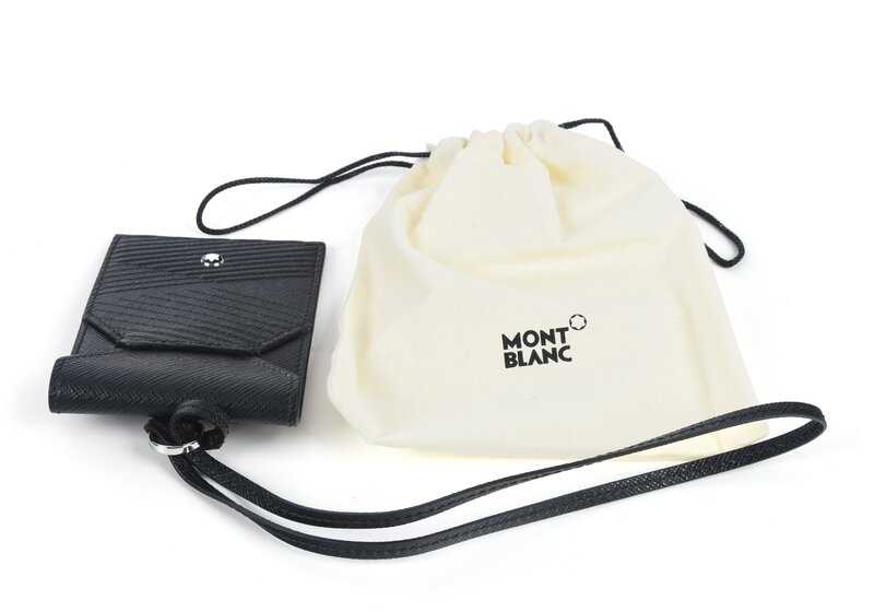 Etiqueta de equipaje Montblanc de piel OEM 80215A8F290 para BMW {todos los modelos}. Accesorio original y elegante de cuero saffiano con tarjeta oculta. Original BMW.