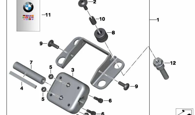 Soporte de sujeción para navegador OEM 77528529421 para motos BMW F 800 S, F 800 ST, F 800 GT, F 800 R. Original BMW Motorrad.