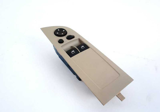 Interruptor elevalunas eléctrico lado conductor OEM 61319217352 para BMW E92, E92N. Color beige. Original BMW.