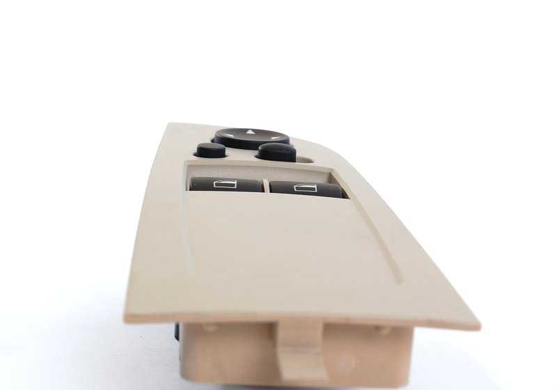 Interruptor elevalunas eléctrico lado conductor OEM 61319217352 para BMW E92, E92N. Color beige. Original BMW.