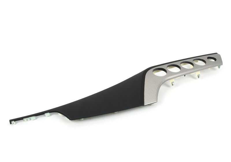 Moldura salpicadero aluminio carbono derecha OEM 51458049232 para BMW Z4 E89. Original BMW.