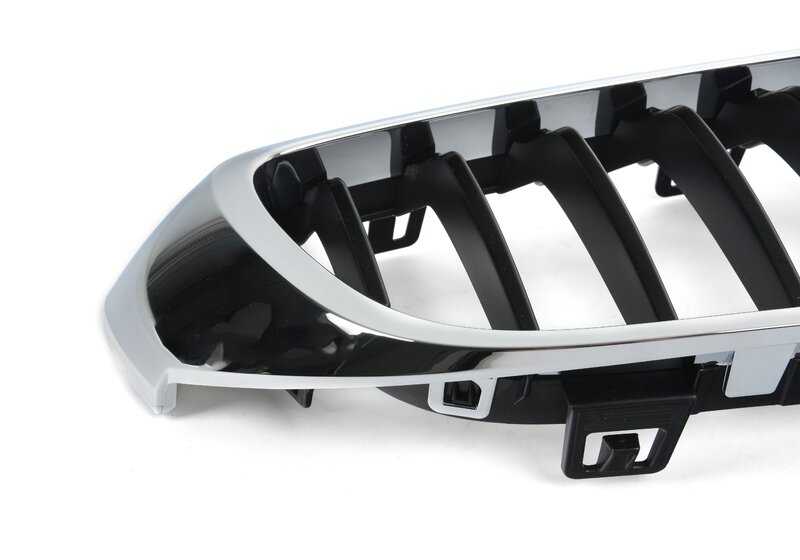 Rejilla embellecedora delantera derecha OEM 51135A3D026 para BMW F32, F32N, F33, F33N, F36, F36N. Original BMW.