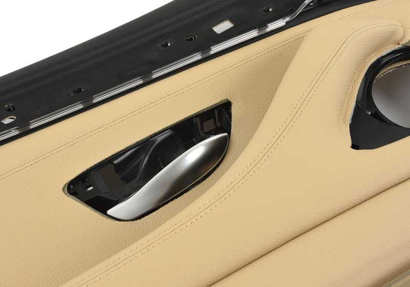 INTERIOR PANEL Front door in beige leather OEM 51417273049 for BMW F10 and F11. Original BMW spare.