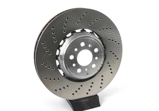 Disco de freno ventilado perforado izquierdo OEM 34107889661 para BMW G87 M2, G80 M3, G81 M3 Touring, G82 M4 Coupé... y más. Original BMW.