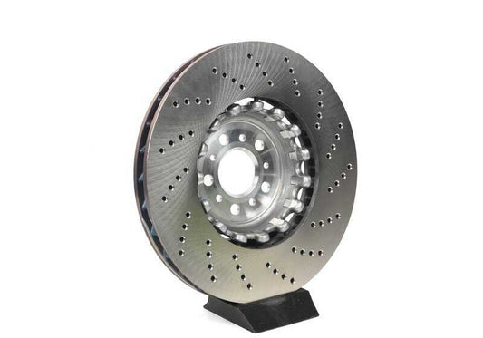 Disco de freno ventilado perforado izquierdo OEM 34107889661 para BMW G87 M2, G80 M3, G81 M3 Touring, G82 M4 Coupé... y más. Original BMW.