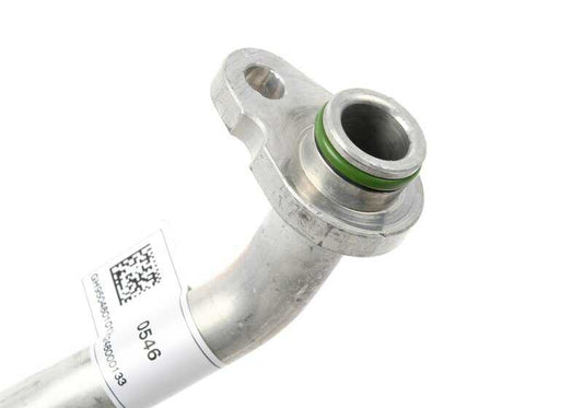 Tubería de retorno del enfriador de aceite de cambio OEM 17229504801 para BMW F90, F90N, F91, F92, F93. Original BMW.