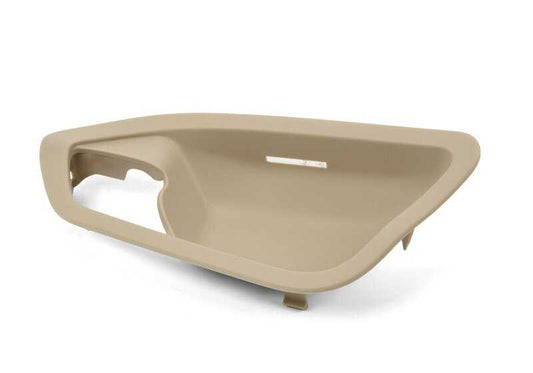 Embellecedor interior tirador puerta izquierda OEM 51417278455 para BMW F20, F21, F22, F23, F87. Color oyster. Original BMW.