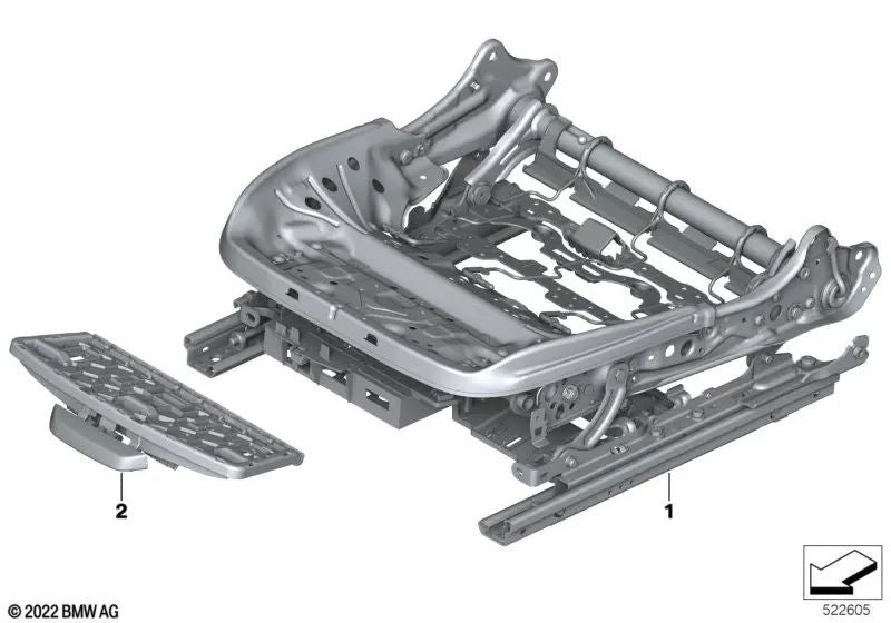 Estrutura do assento elétrico esquerdo OEM 52107414607 para BMW G20, G80, G28, G21, G81, G26, i3L, i4, X3, iX3, X4... e muito mais. BMW genuíno.